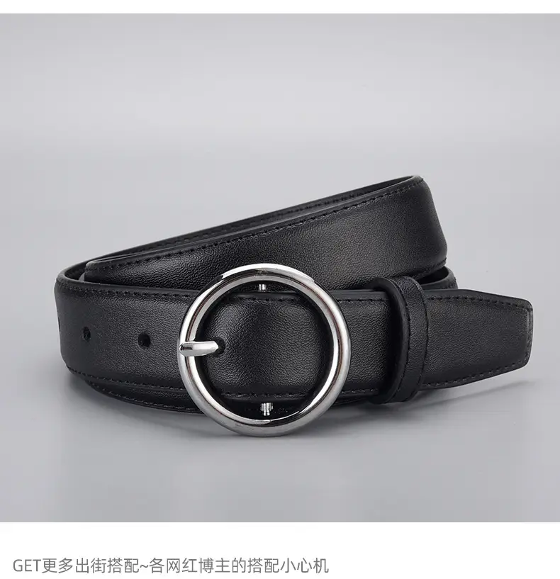 Women's Genuine Leather Belt with Gold Buckle — feature 20