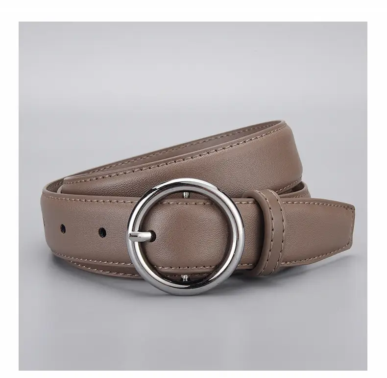 Women's Genuine Leather Belt with Gold Buckle — feature 27