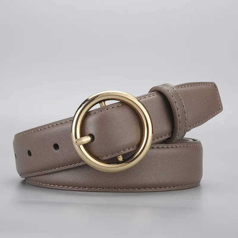 Women's Genuine Leather Belt with Gold Buckle - Image 4