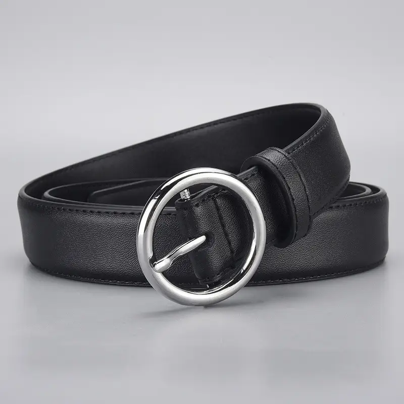Women's Genuine Leather Belt with Gold Buckle - Image 5