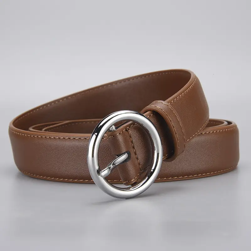 Women's Genuine Leather Belt with Gold Buckle - Image 6