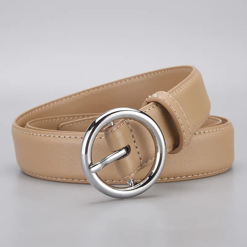 Women's Genuine Leather Belt with Gold Buckle - Image 7