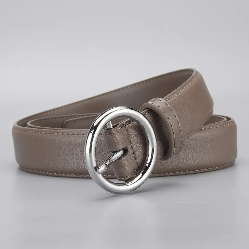 Women's Genuine Leather Belt with Gold Buckle - Image 8