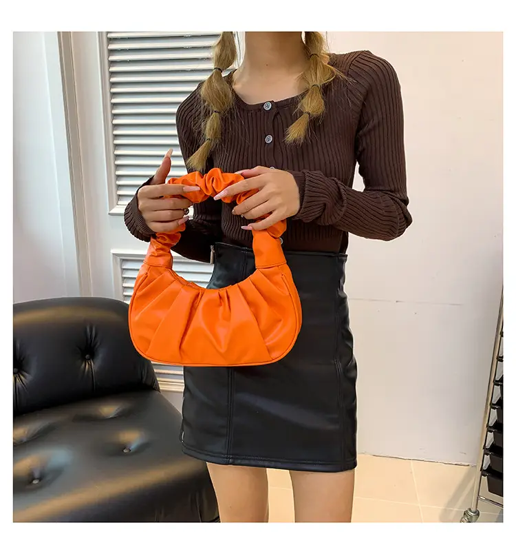 Cream Pleated Shoulder Bag for Women 2023 — feature 11