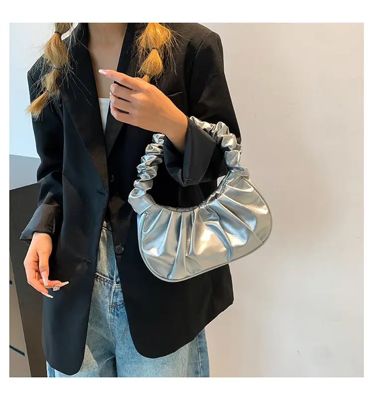 Cream Pleated Shoulder Bag for Women 2023 — feature 13