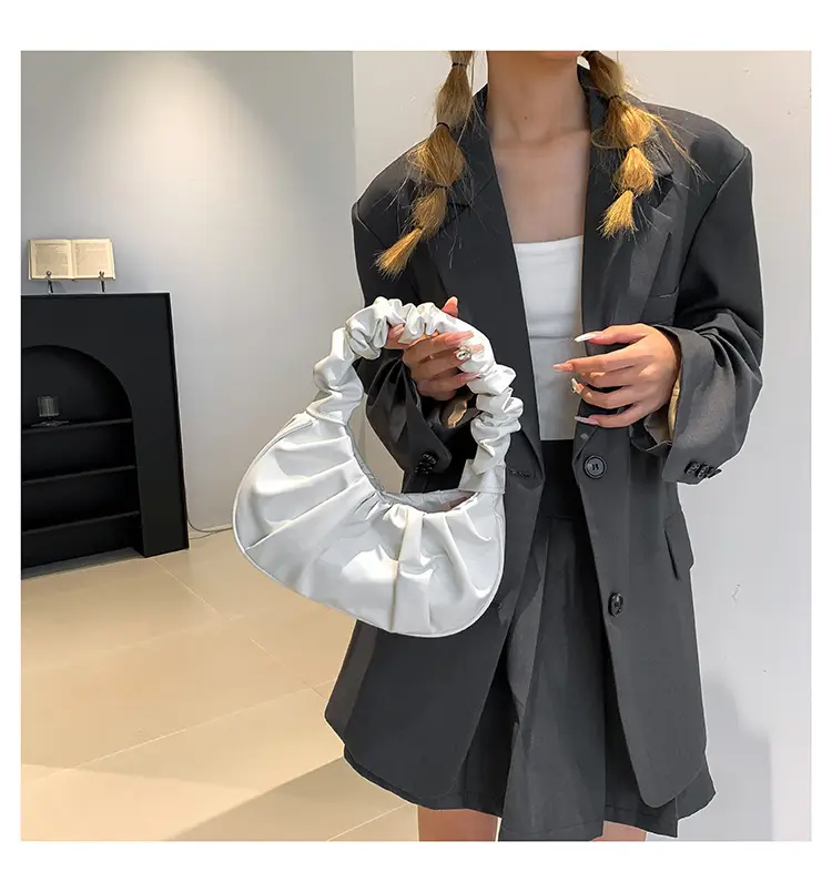 Cream Pleated Shoulder Bag for Women 2023 — feature 17