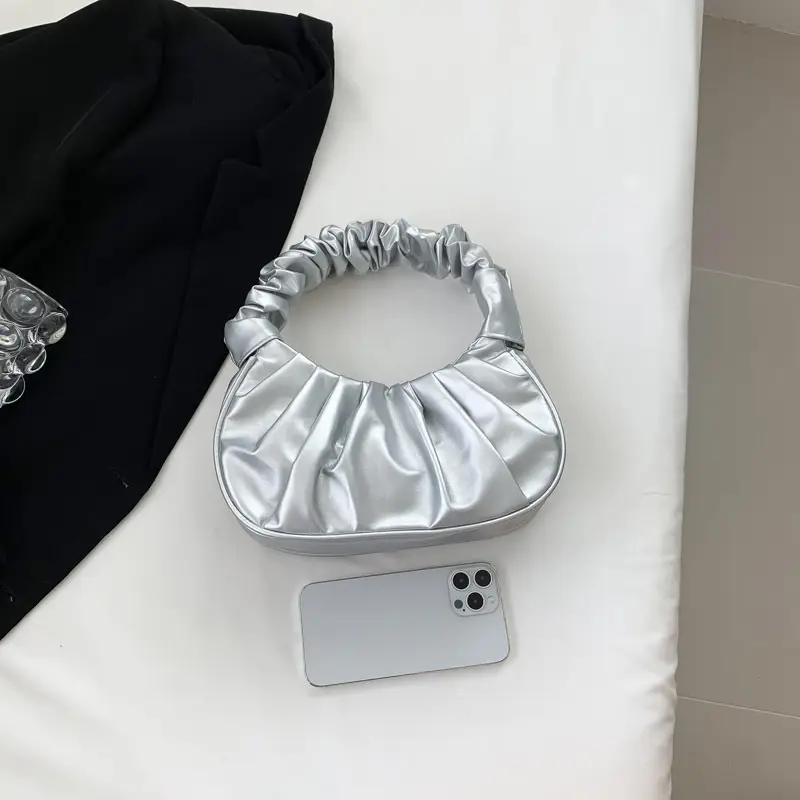 Cream Pleated Shoulder Bag for Women 2023 - Image 10