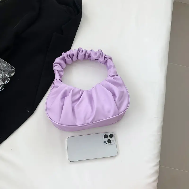 Cream Pleated Shoulder Bag for Women 2023 - Image 13