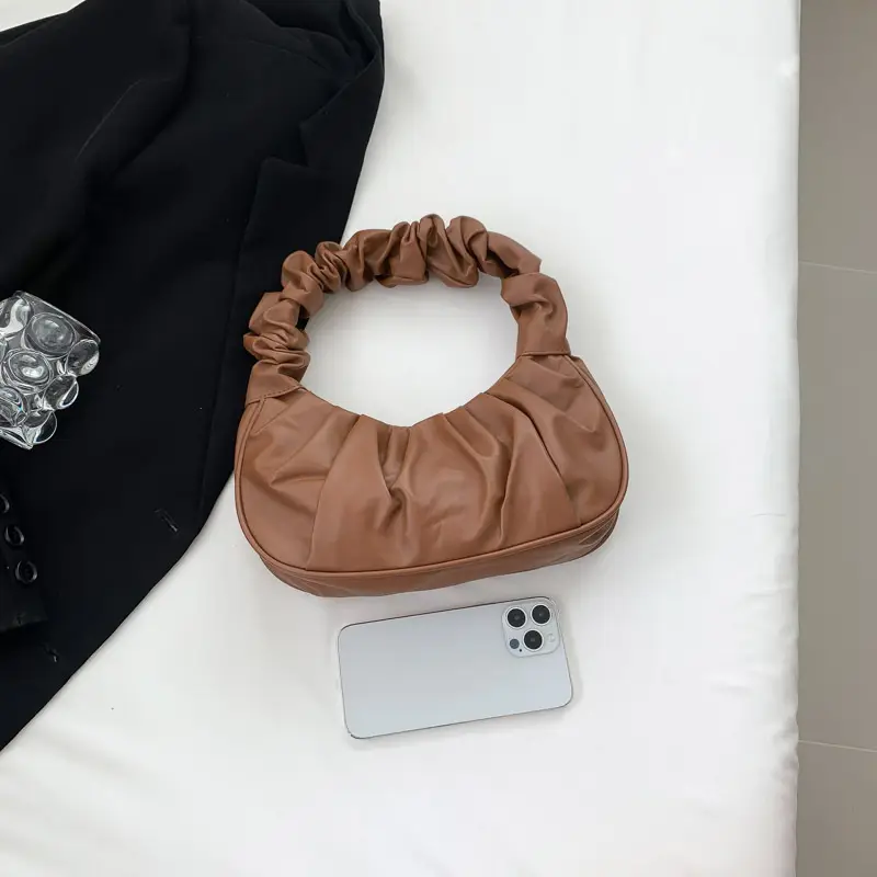 Cream Pleated Shoulder Bag for Women 2023 - Image 4
