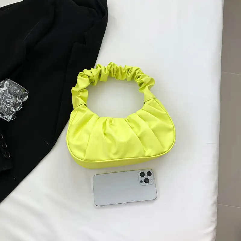 Cream Pleated Shoulder Bag for Women 2023 - Image 5