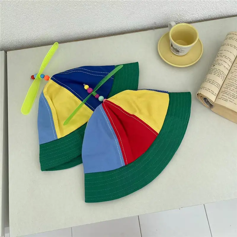 Boys Girls Bamboo Dragonfly Hats Blue Yellow Green Medium Big - Image 4