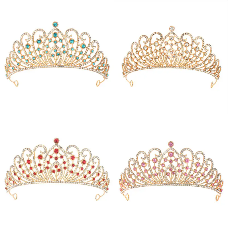 Gold Rhinestone Princess Crown for Weddings & Birthdays - Image 7