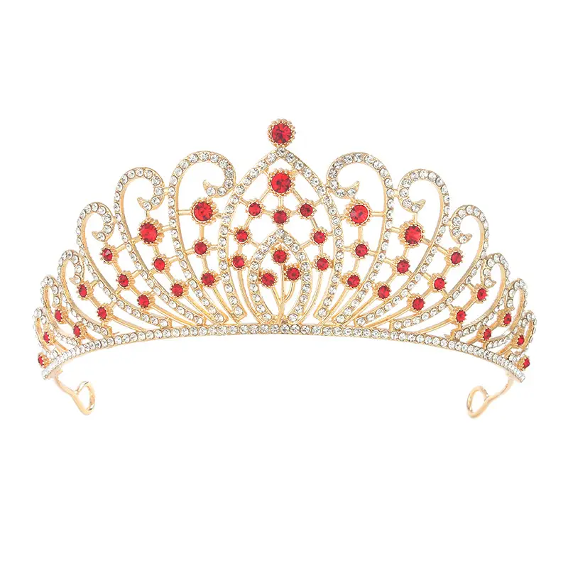 Gold Rhinestone Princess Crown for Weddings & Birthdays - Image 3