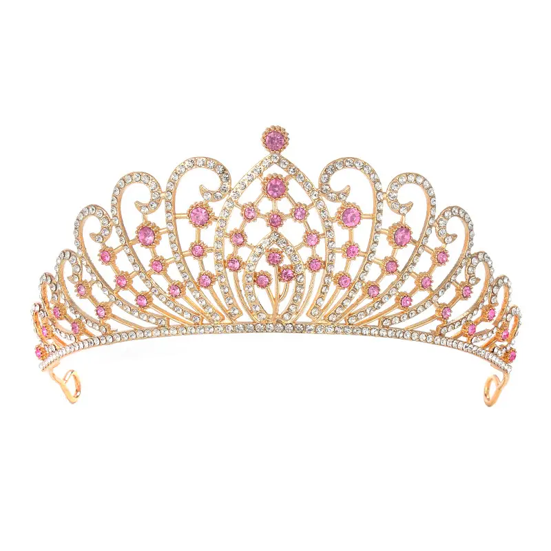 Gold Rhinestone Princess Crown for Weddings & Birthdays - Image 4