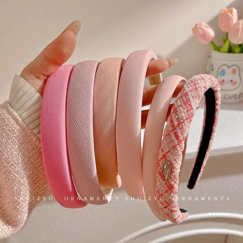 Pink Hairband for Girls 2025 New Hairpin Hair Accessories Wide-Brimmed Face Wash Hair Bundle Headband High Skull Popular Headwear - Image 20