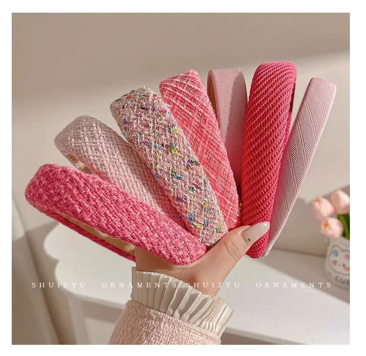 Pink Hairband for Girls 2025 New Hairpin Hair Accessories Wide-Brimmed Face Wash Hair Bundle Headband High Skull Popular Headwear — feature 27