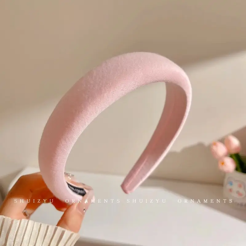 Pink Hairband for Girls 2025 New Hairpin Hair Accessories Wide-Brimmed Face Wash Hair Bundle Headband High Skull Popular Headwear - Image 10