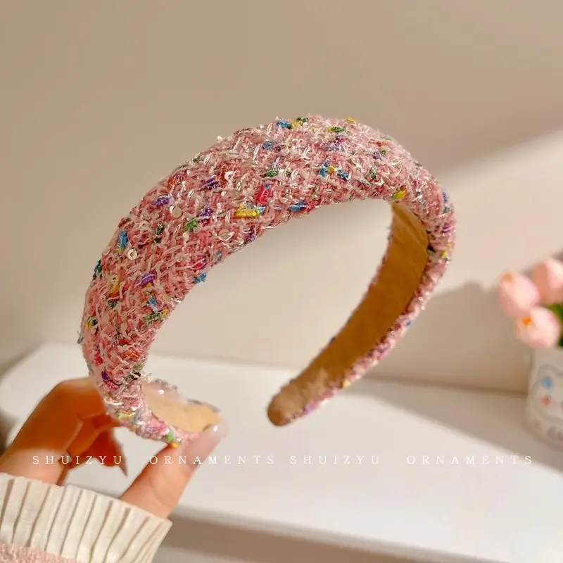 Pink Hairband for Girls 2025 New Hairpin Hair Accessories Wide-Brimmed Face Wash Hair Bundle Headband High Skull Popular Headwear - Image 2