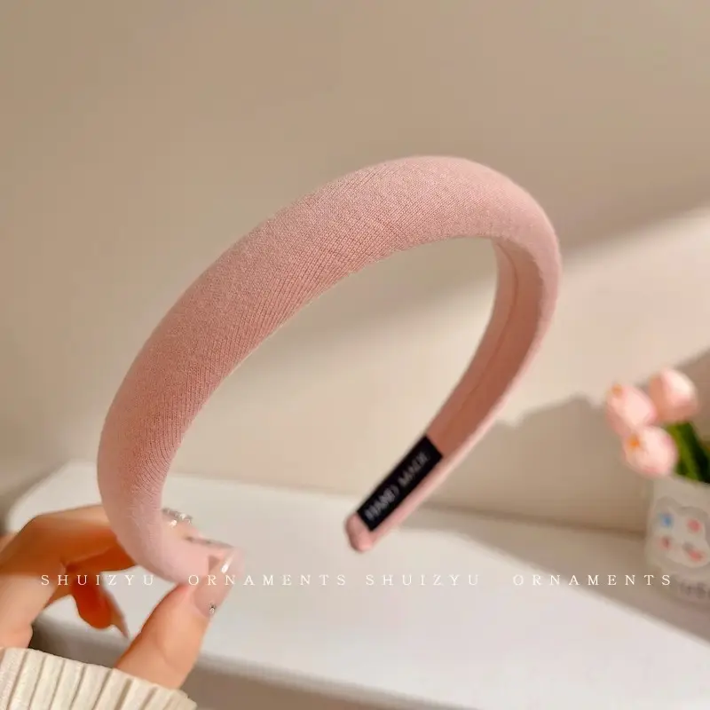 Pink Hairband for Girls 2025 New Hairpin Hair Accessories Wide-Brimmed Face Wash Hair Bundle Headband High Skull Popular Headwear - Image 5