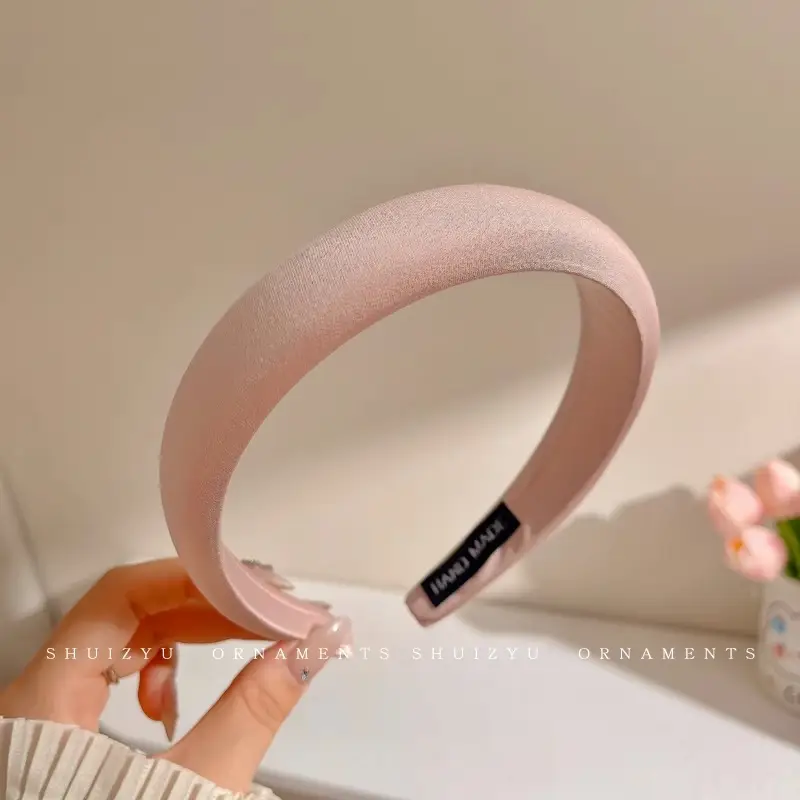 Pink Hairband for Girls 2025 New Hairpin Hair Accessories Wide-Brimmed Face Wash Hair Bundle Headband High Skull Popular Headwear - Image 9