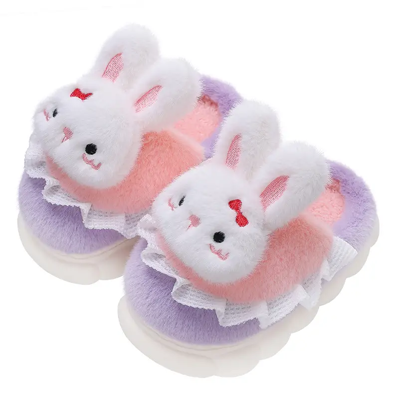 Children's cotton slippers girls' cute cartoon winter indoor and outdoor home warm non-slip baby cotton shoes parent-child shoes