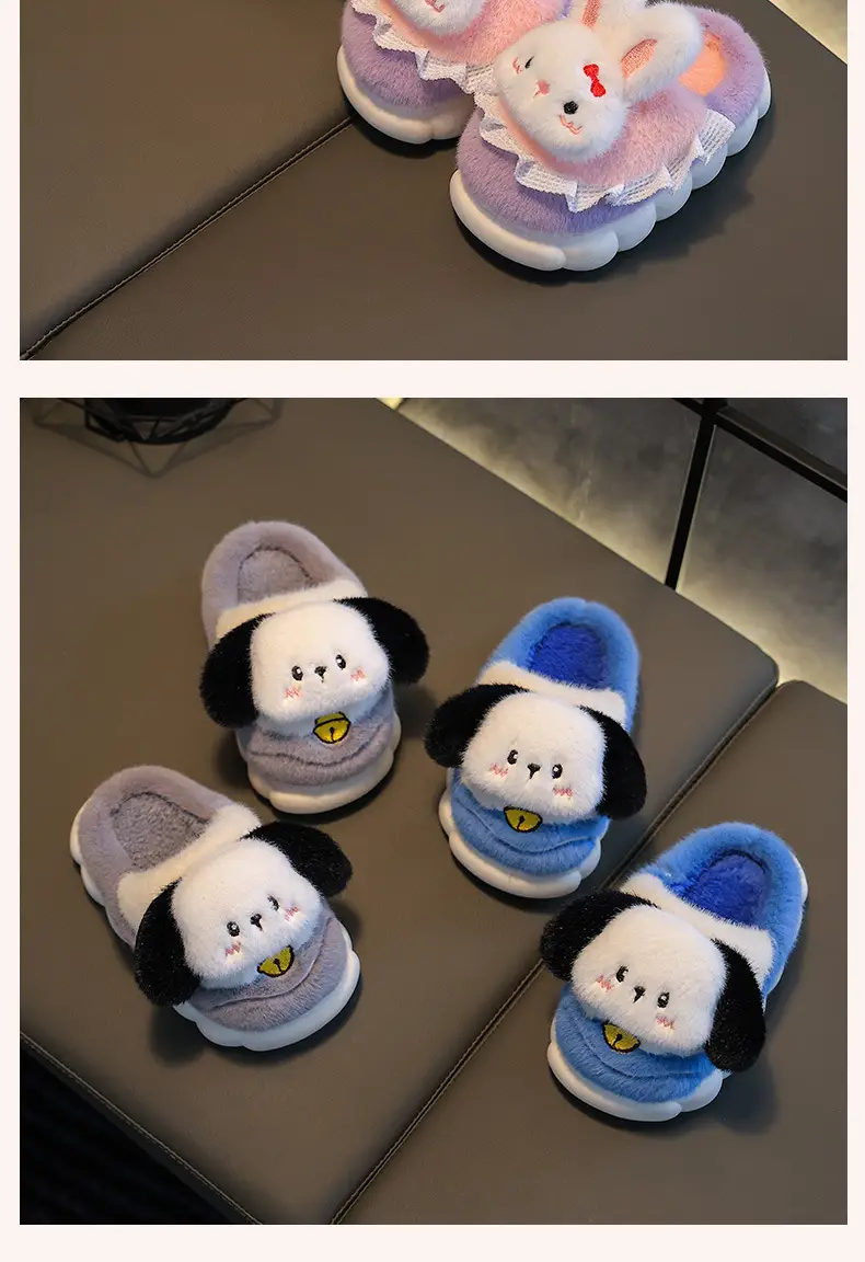 Children's cotton slippers girls' cute cartoon winter indoor and outdoor home warm non-slip baby cotton shoes parent-child shoes — feature 18