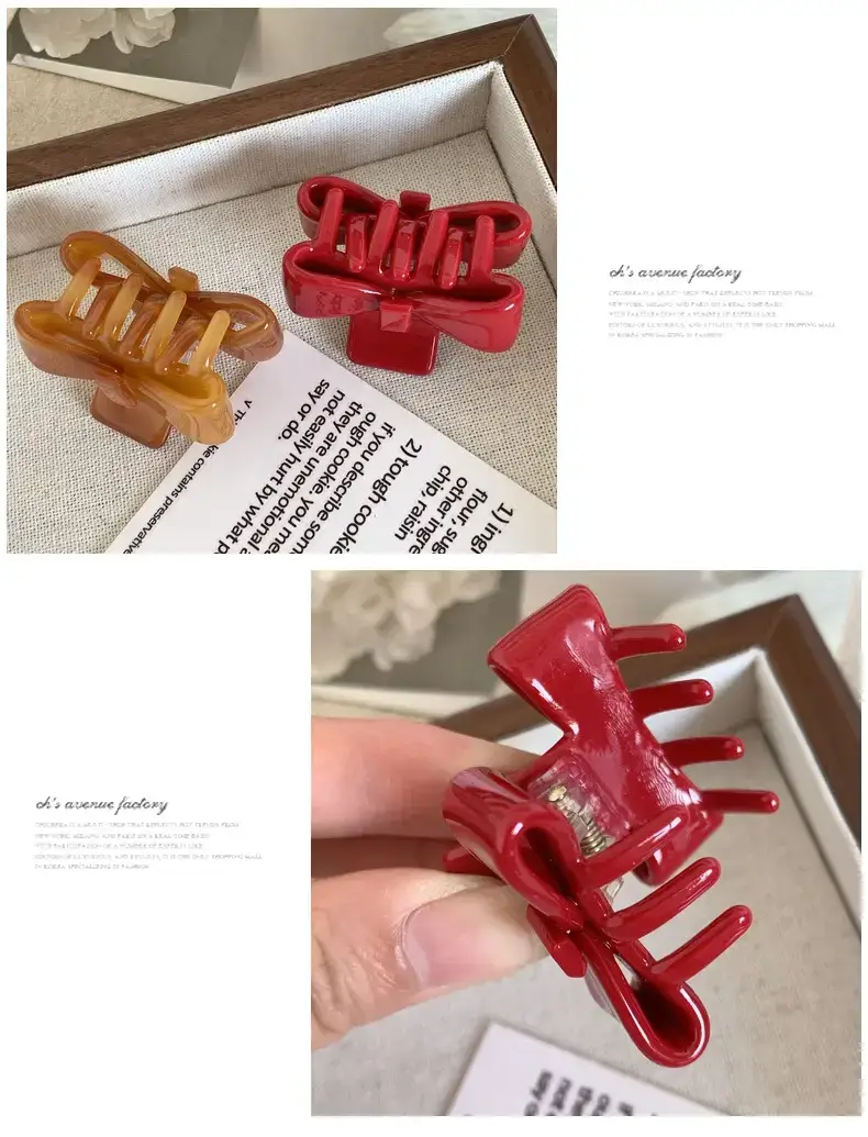 Korean Style Acetate Bow Clips for Hair — feature 10