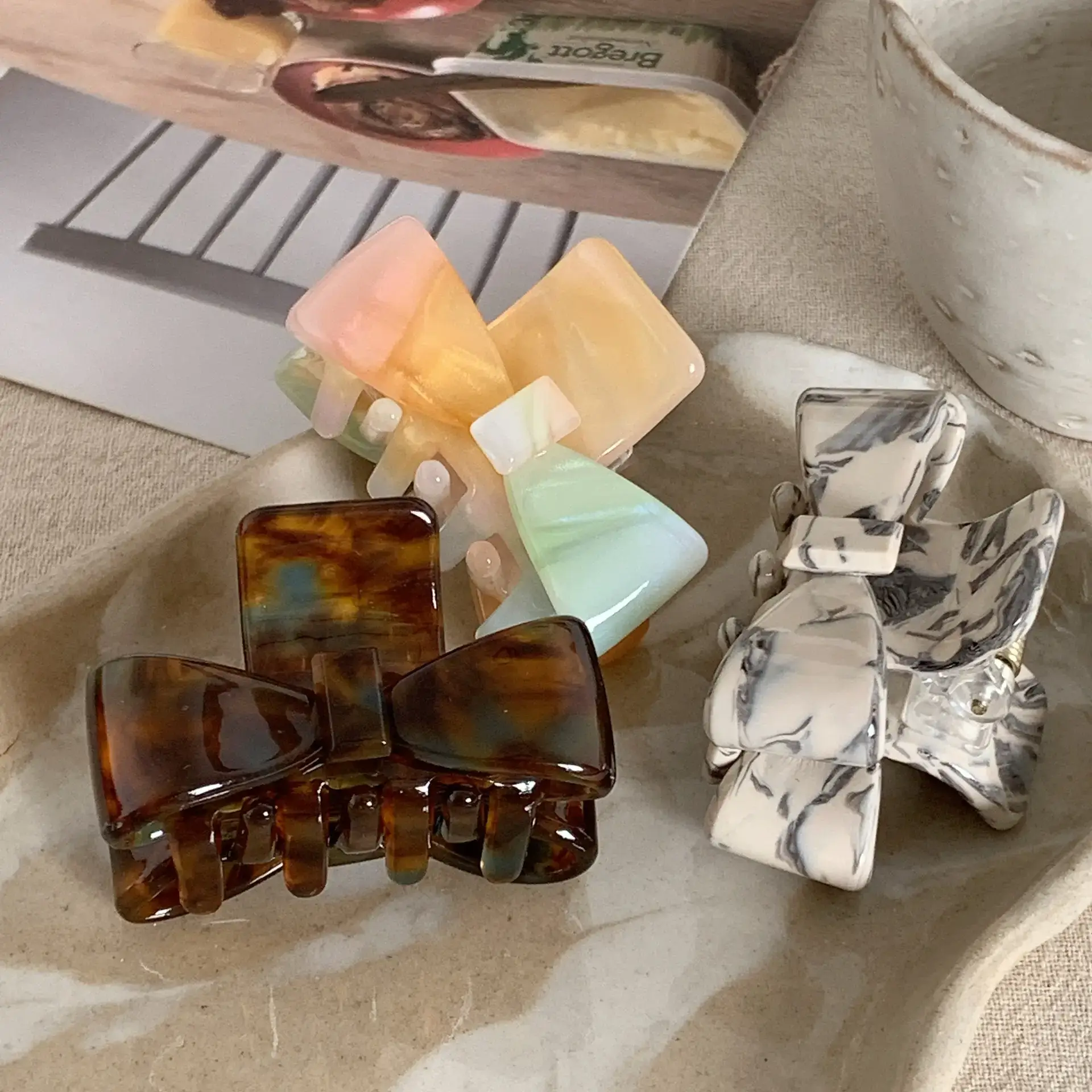 Korean Style Acetate Bow Clips for Hair — feature 17