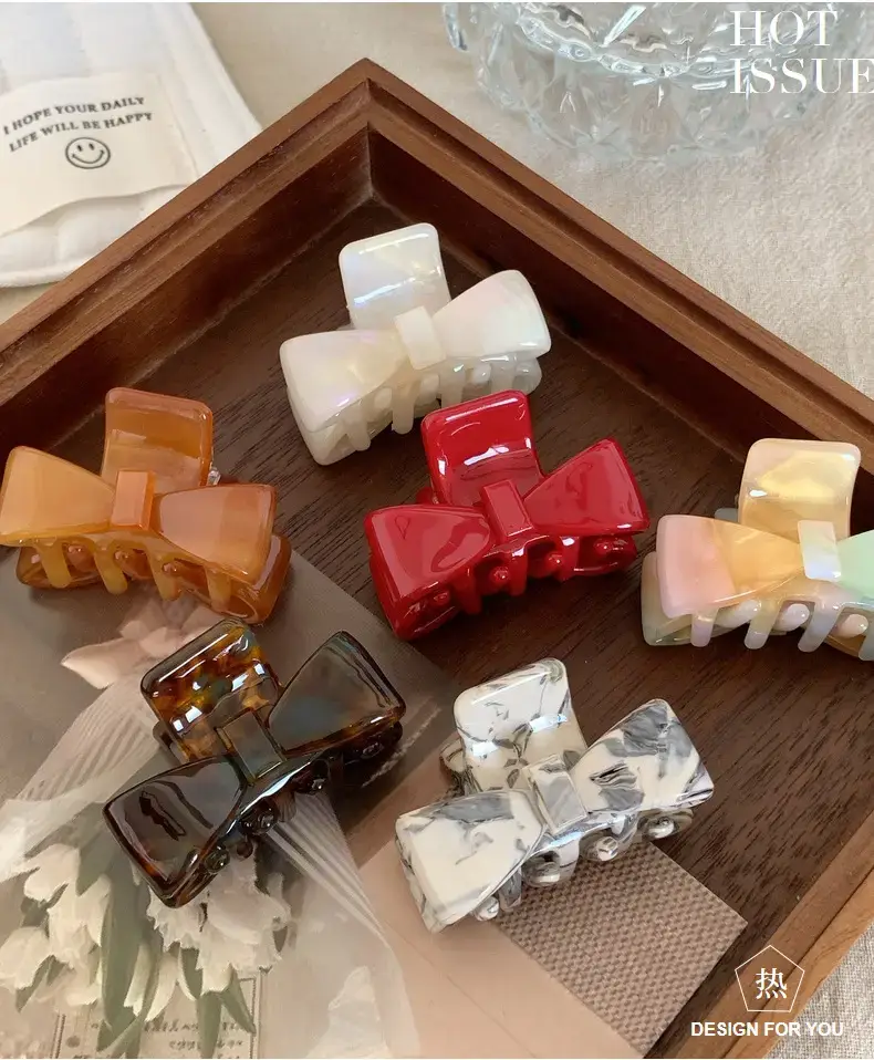 Korean Style Acetate Bow Clips for Hair — feature 3