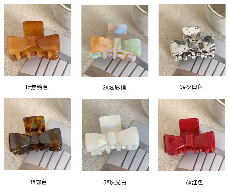 Korean Style Acetate Bow Clips for Hair — feature 7