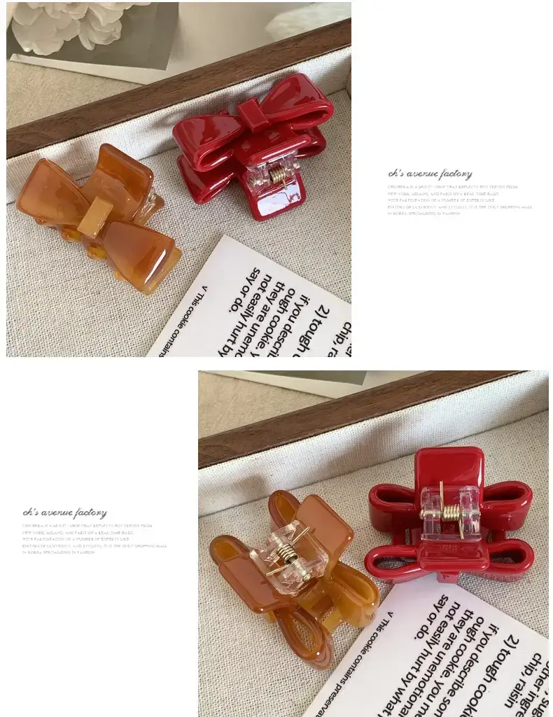 Korean Style Acetate Bow Clips for Hair — feature 9