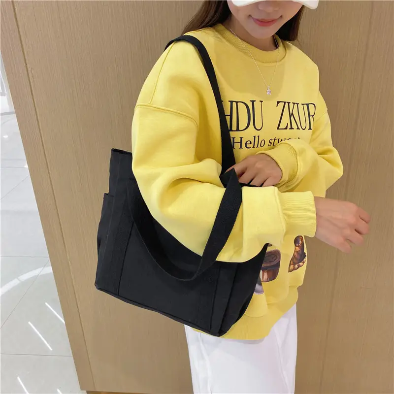 Women's Canvas Shoulder Bag 2023 New Style Large Capacity - Image 4