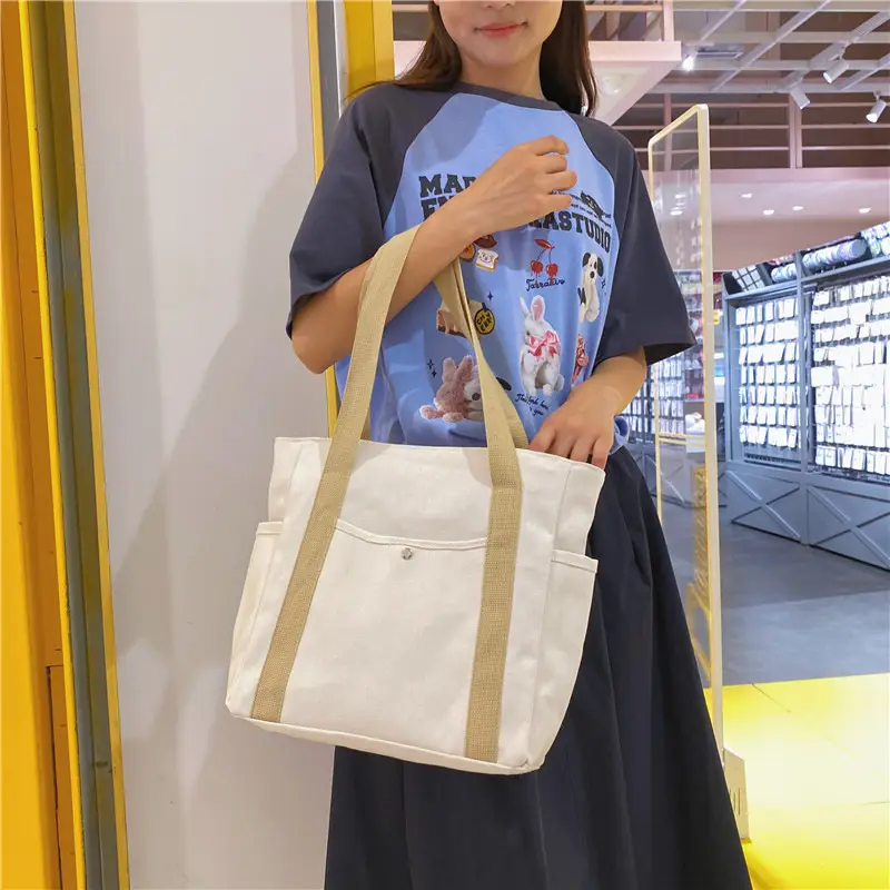 Women's Canvas Shoulder Bag 2023 New Style Large Capacity - Image 5