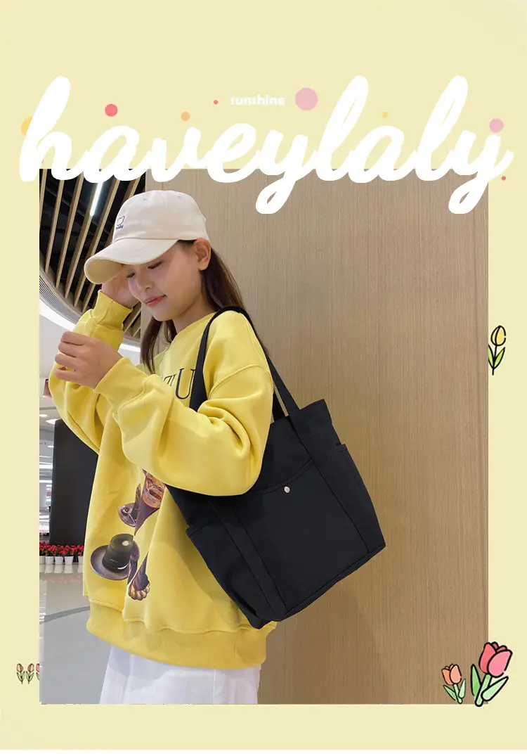 Women's Canvas Shoulder Bag 2023 New Style Large Capacity — feature 1