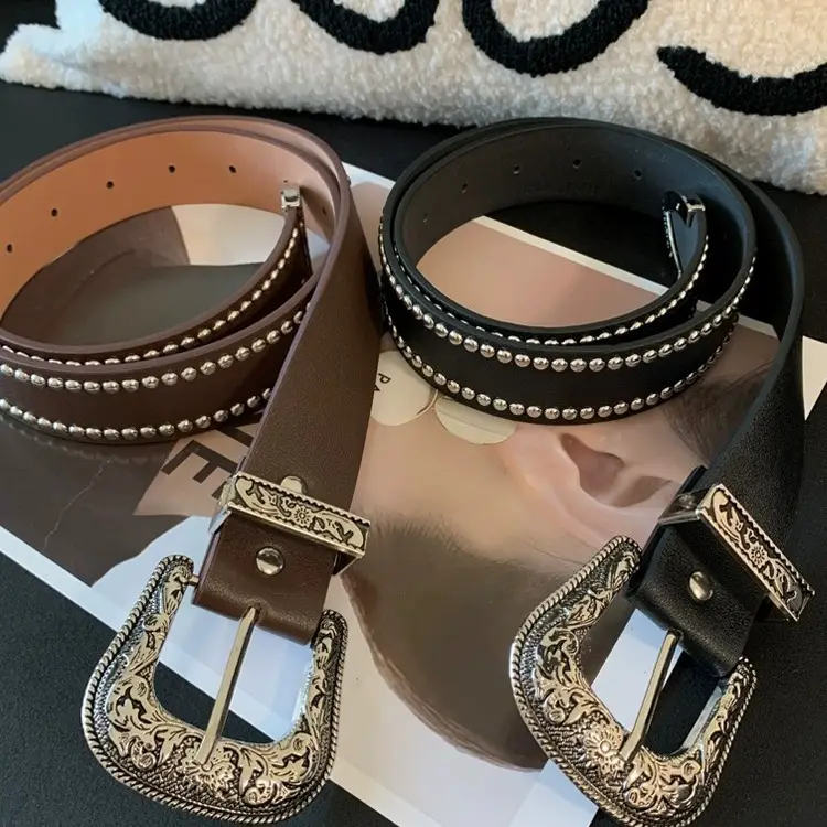 New Punk Style Rivet Leather Belt for Women - Image 5