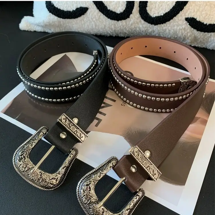 New Punk Style Rivet Leather Belt for Women - Image 6