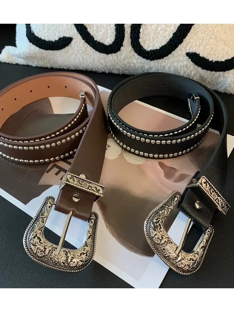 New Punk Style Rivet Leather Belt for Women β feature 1