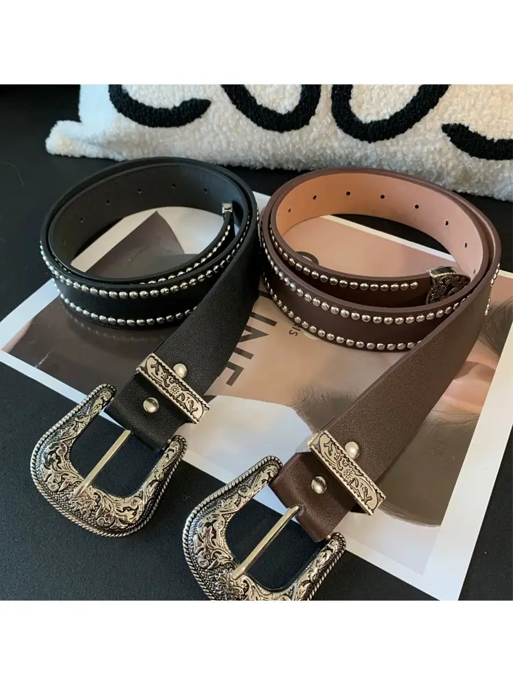 New Punk Style Rivet Leather Belt for Women β feature 4