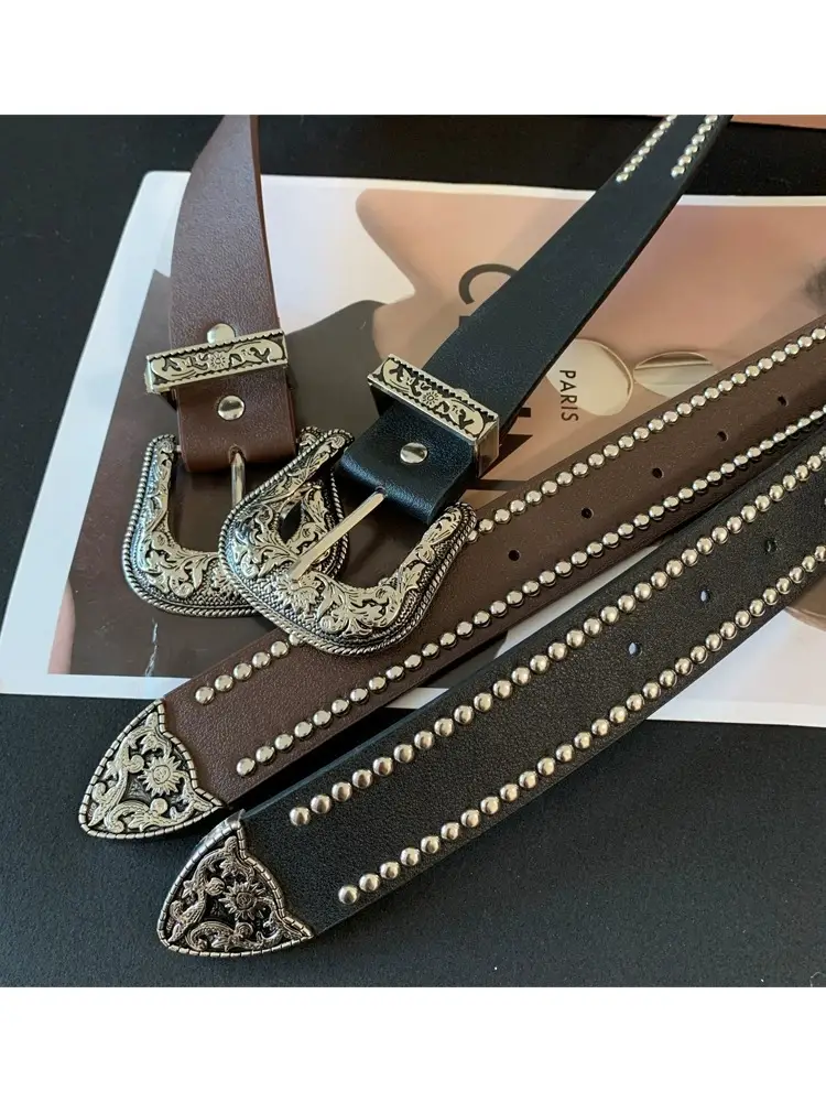 New Punk Style Rivet Leather Belt for Women β feature 5