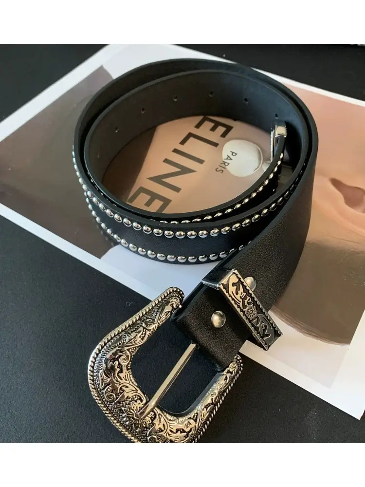 New Punk Style Rivet Leather Belt for Women