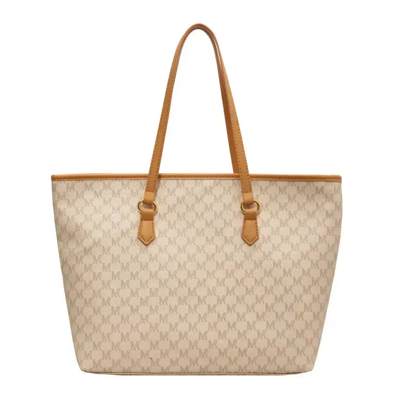 Women's Brown Plaid Tote Bag Large Capacity Shoulder Commute - Image 8