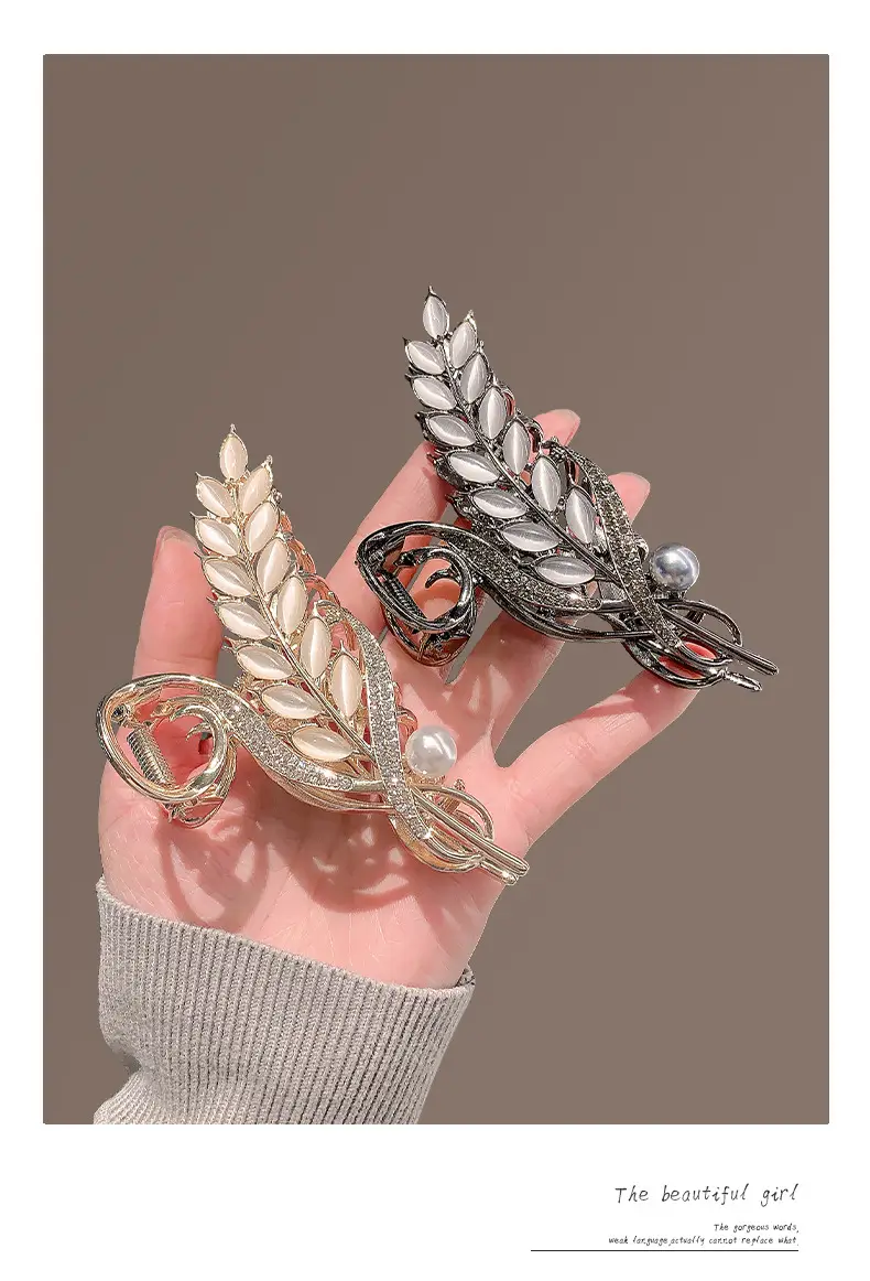 Golden Opal Claw Hairpin for Women Elegant Clip — feature 2