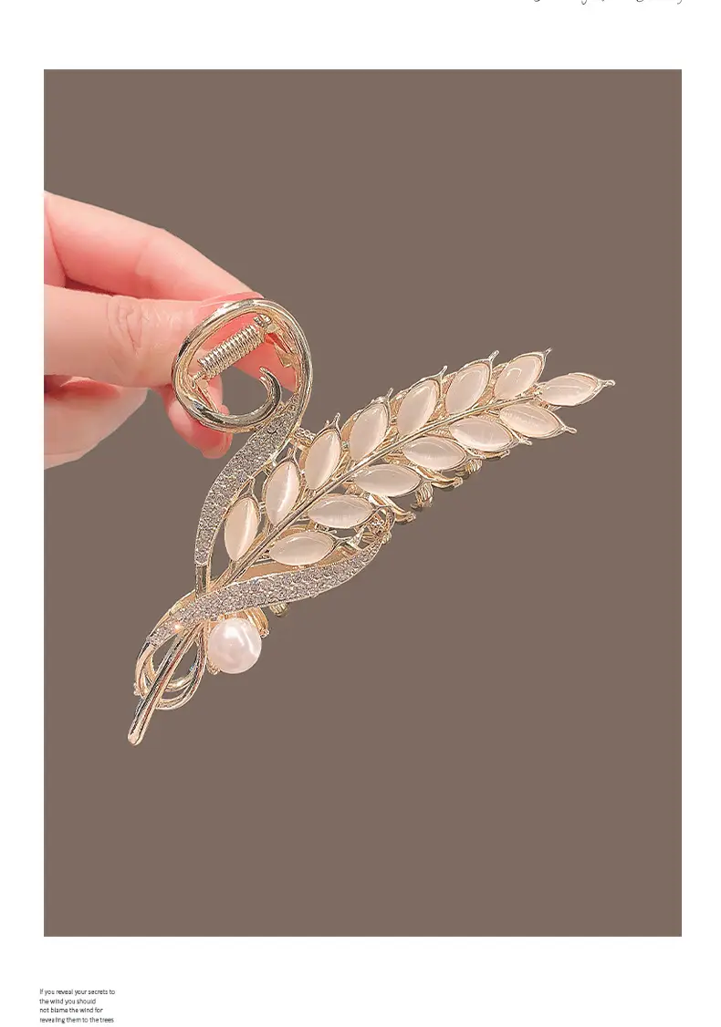 Golden Opal Claw Hairpin for Women Elegant Clip — feature 6