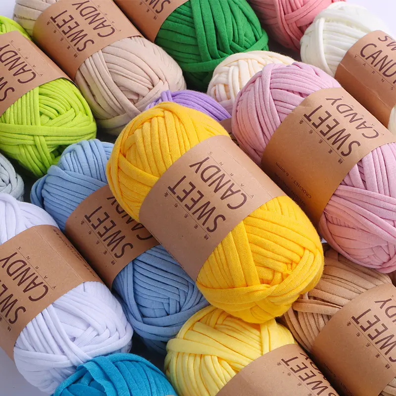 Cloth thread hand-woven diy material hook cotton slippers bag Crochet high elastic thick wool ball large cotton thread - Image 84