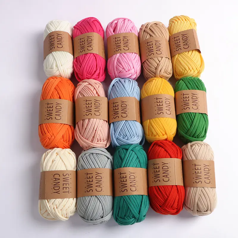 Cloth thread hand-woven diy material hook cotton slippers bag Crochet high elastic thick wool ball large cotton thread - Image 85