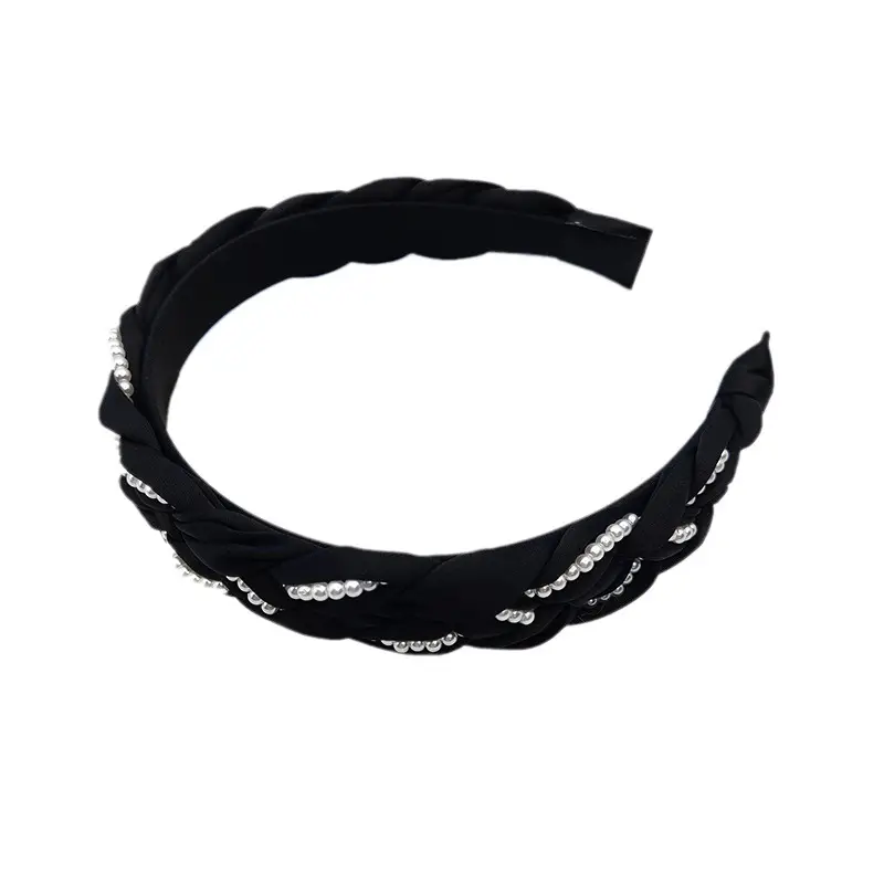 Chanel Style Twist Braid Pearl Headband for Women - Image 5