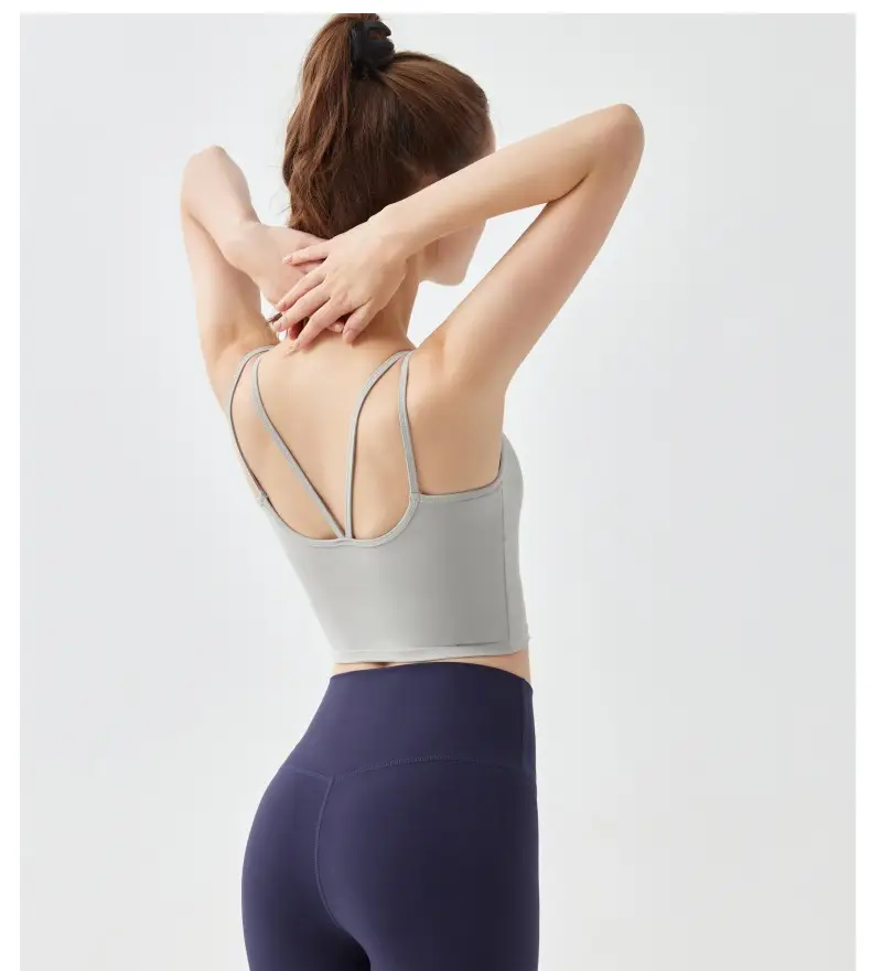 Women's Green Yoga Bra Fixed Chest Pad — feature 17