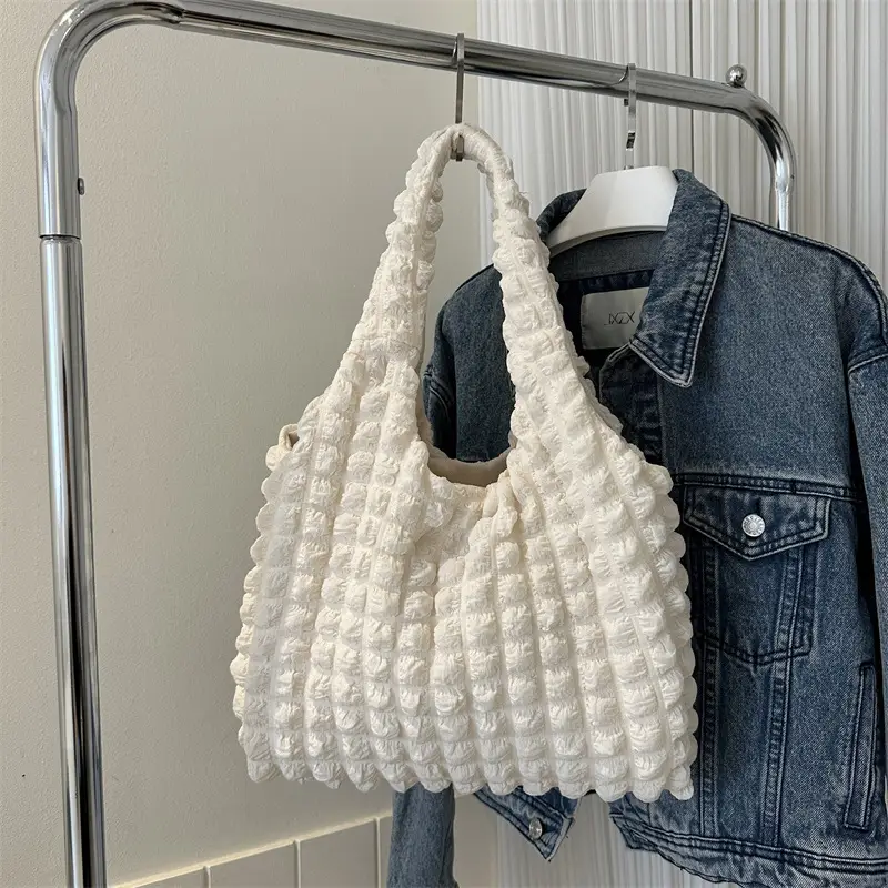 Pink Pleated Shoulder Bag for Women 2023 - Image 8