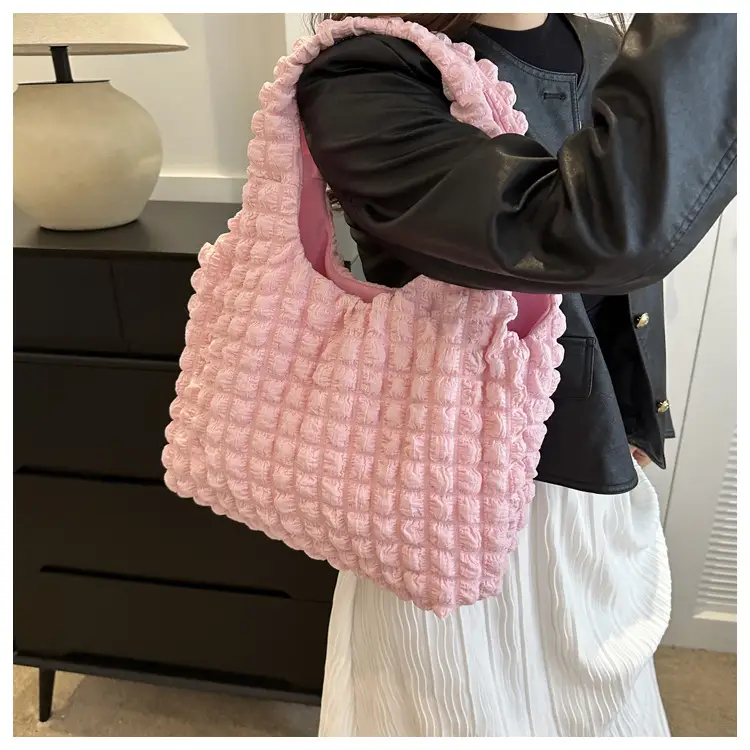 Pink Pleated Shoulder Bag for Women 2023 — feature 17