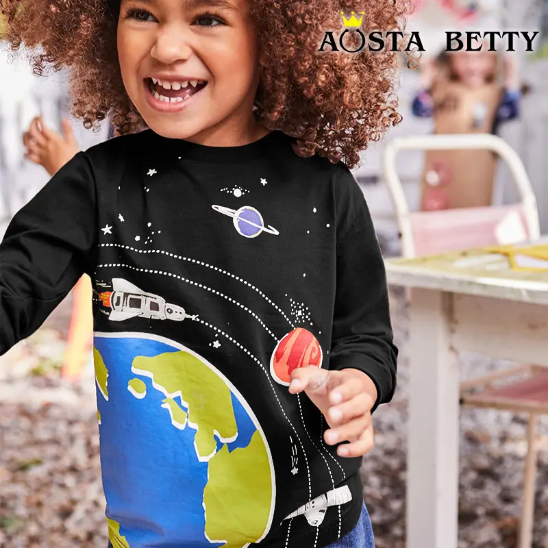 Black Long Sleeve T-Shirt for Boys Autumn Wear - Image 2